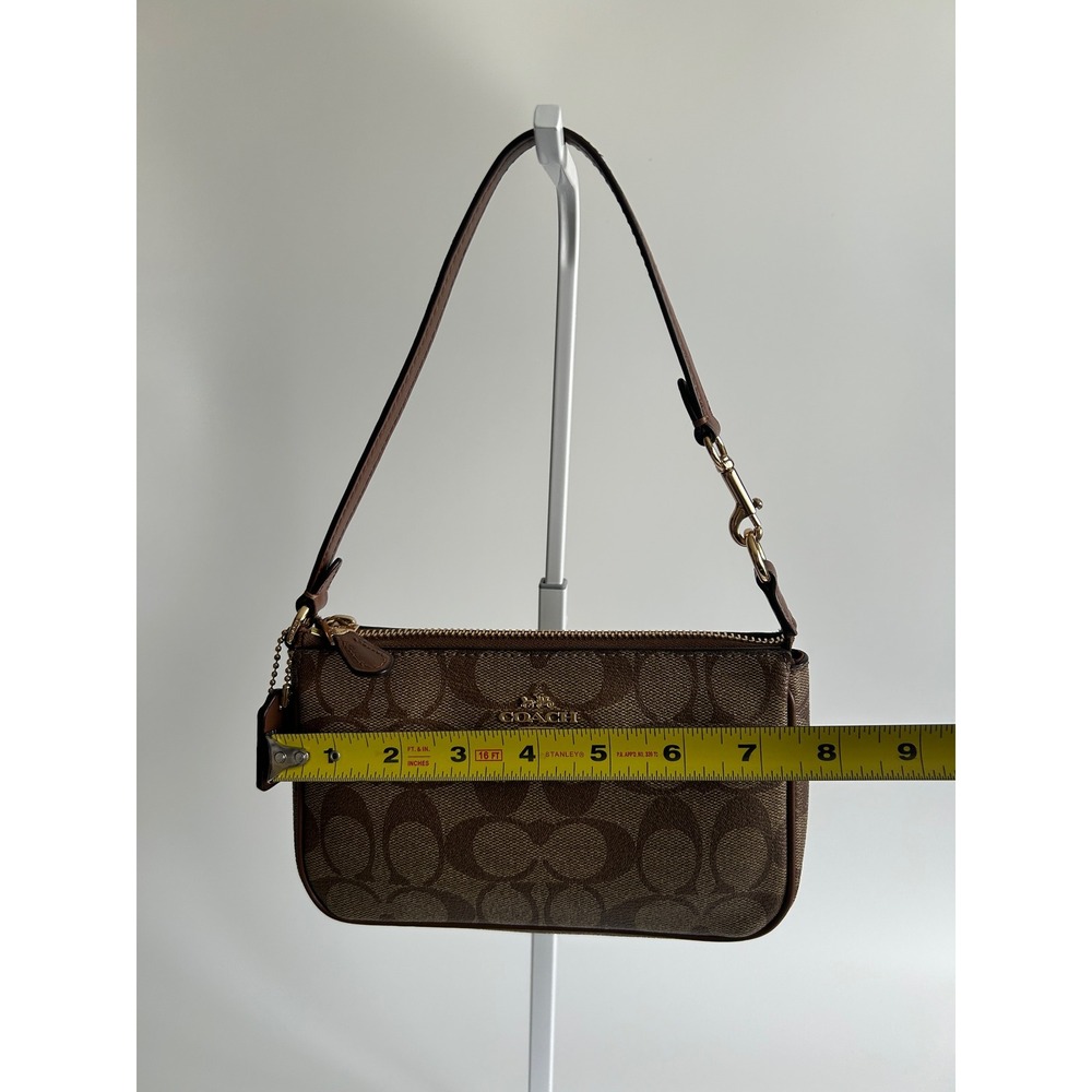 Coach Nolita 19 Brown Signature Coated Canvas Shoulder Bag Excellent - Picture 6 of 8